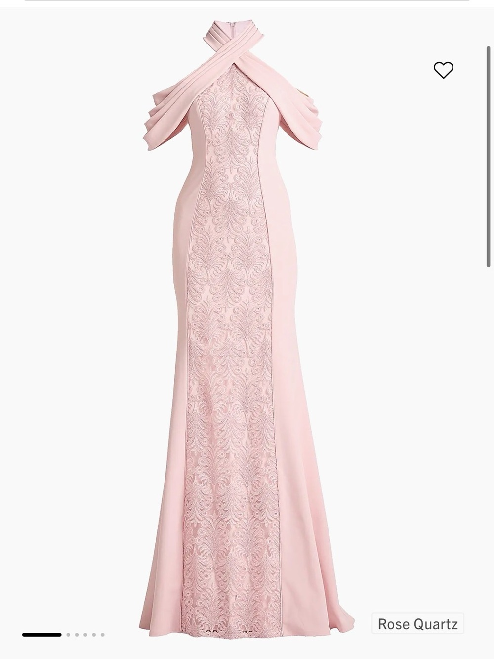 Tadashi Shoji Cold-Shoulder Corded Lace Gown